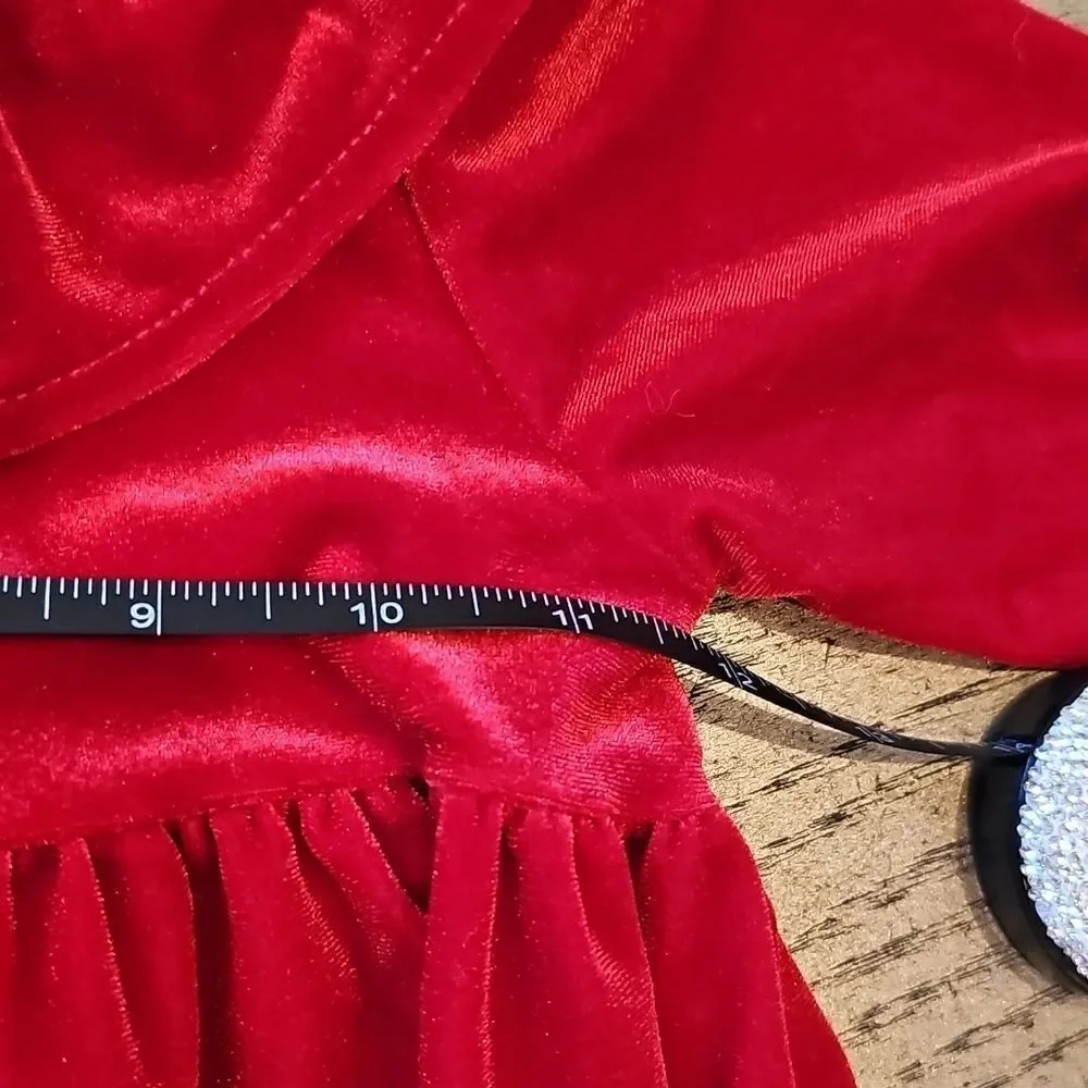 4T red long sleeve velvet dress Mud Pie